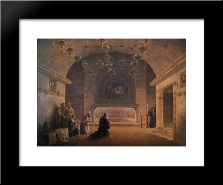 View Of Church Of The Nativity In 1833 20x24 Black Modern Wood Framed Art Print Poster by Vorobiev, Maxim