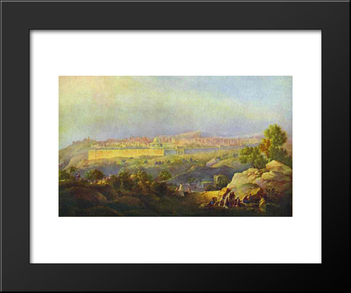 View Of Jerusalem 20x24 Black Modern Wood Framed Art Print Poster by Vorobiev, Maxim