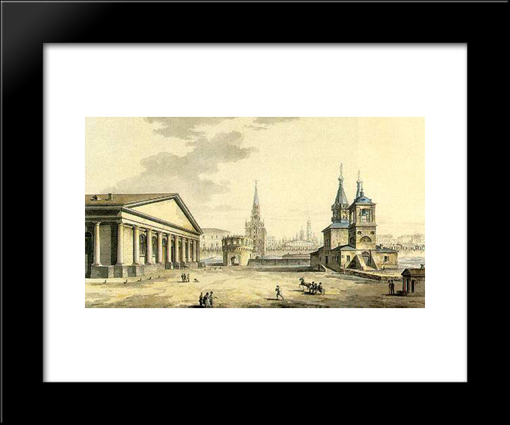 View Of Manege, Kutafya Tower And Churches Of St. Nicholas In The Sapozhki 20x24 Black Modern Wood Framed Art Print Poster by Vorobiev, Maxim