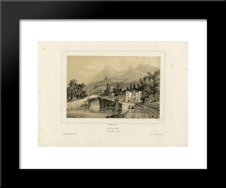 Betharam De Lourdes A Pau 20x24 Black Modern Wood Framed Art Print Poster by Lalanne, Maxime