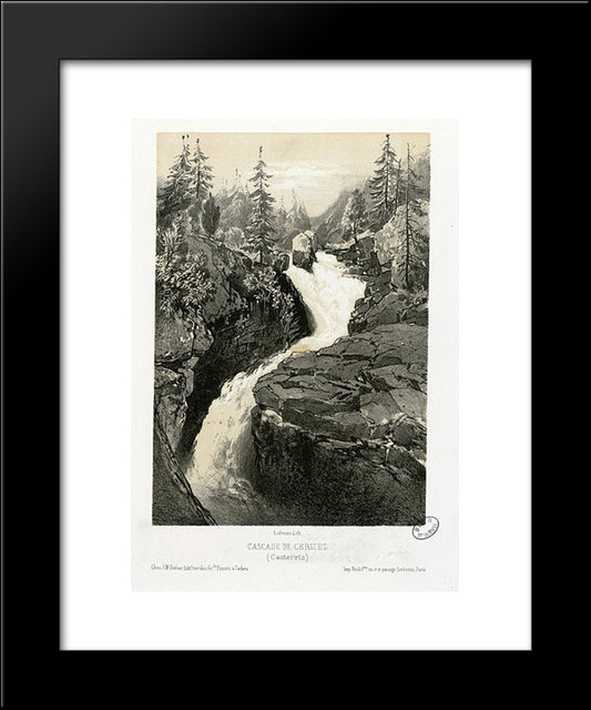 Cascade De Cerizet (Cauteretz (I.E. Cauterets)) 20x24 Black Modern Wood Framed Art Print Poster by Lalanne, Maxime