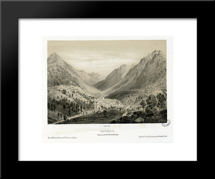Cauterets - Vue Prise Du Mamelon Vert 20x24 Black Modern Wood Framed Art Print Poster by Lalanne, Maxime