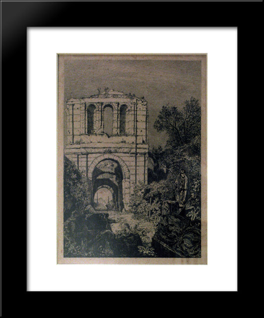 Ruins Of The Gallien Palace 20x24 Black Modern Wood Framed Art Print Poster by Lalanne, Maxime