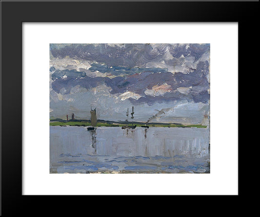 Banks Of Loire 20x24 Black Modern Wood Framed Art Print Poster by Maufra, Maxime