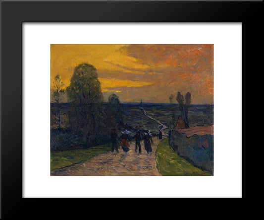 Bretons On The Way 20x24 Black Modern Wood Framed Art Print Poster by Maufra, Maxime