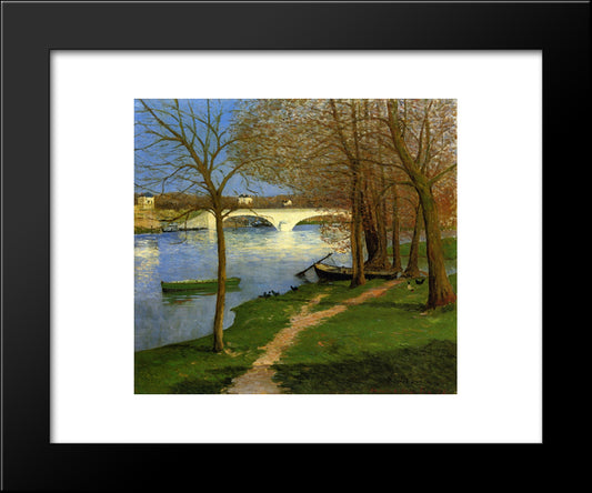 Bridge Over The Loire 20x24 Black Modern Wood Framed Art Print Poster by Maufra, Maxime