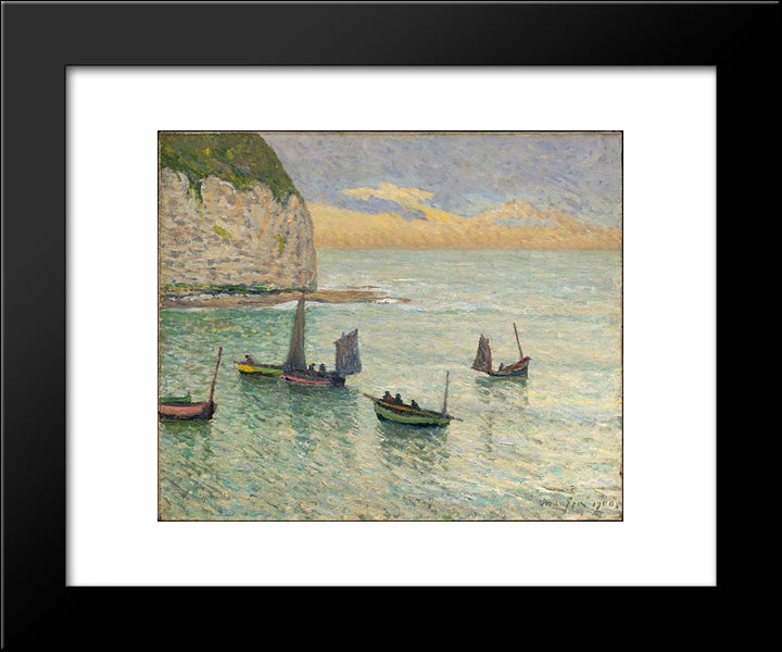Departure Of Fishing Boats 20x24 Black Modern Wood Framed Art Print Poster by Maufra, Maxime