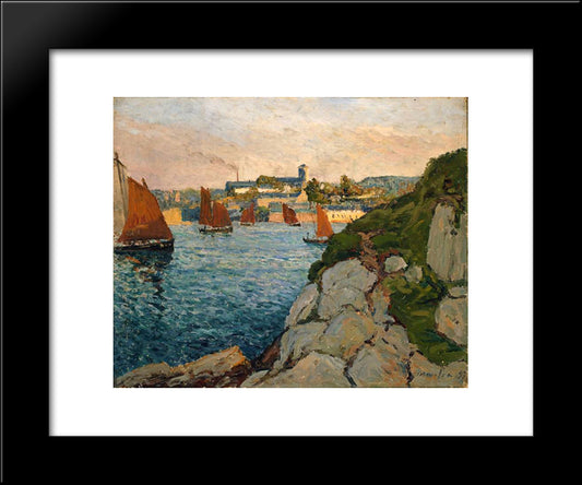 Douarnenez In Sunshine 20x24 Black Modern Wood Framed Art Print Poster by Maufra, Maxime