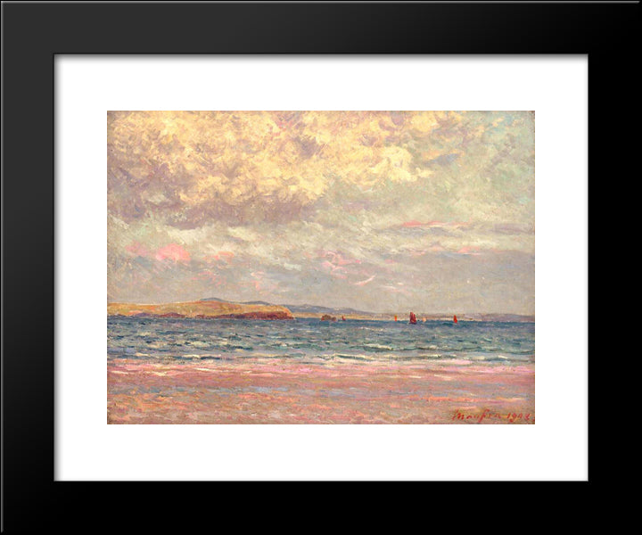 Evening, Morgat Beach 20x24 Black Modern Wood Framed Art Print Poster by Maufra, Maxime