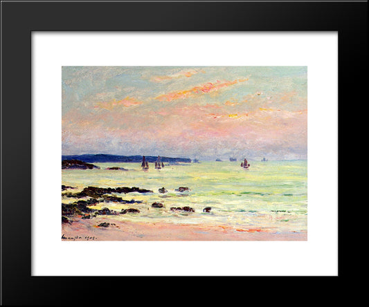 Evening At The Sea 20x24 Black Modern Wood Framed Art Print Poster by Maufra, Maxime