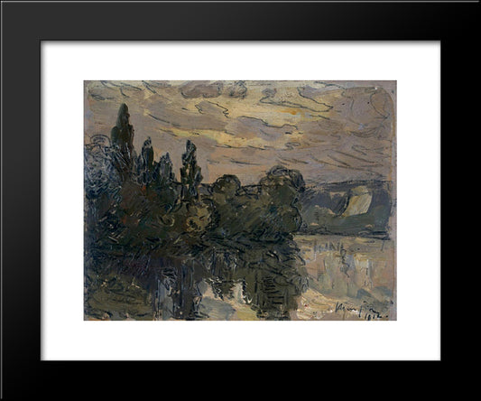 Evening Twilight On The Seine 20x24 Black Modern Wood Framed Art Print Poster by Maufra, Maxime