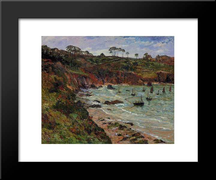 Fishing For Sprats In Winter At Douarnenez 20x24 Black Modern Wood Framed Art Print Poster by Maufra, Maxime