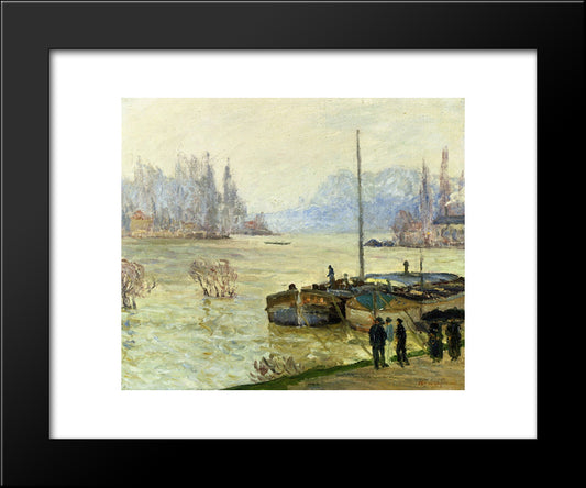 Flood (Joinville-Le-Pont) 20x24 Black Modern Wood Framed Art Print Poster by Maufra, Maxime