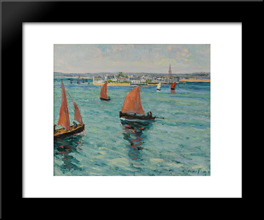 In Front Of The Isle Tudy 20x24 Black Modern Wood Framed Art Print Poster by Maufra, Maxime