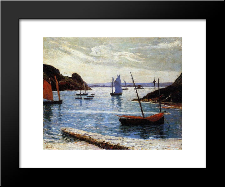 Isle Of Brehat 20x24 Black Modern Wood Framed Art Print Poster by Maufra, Maxime