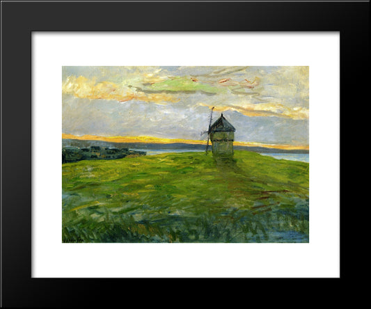 Landscape With Mill 20x24 Black Modern Wood Framed Art Print Poster by Maufra, Maxime