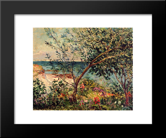 Monsieur Maufra'S Garden By The Sea 20x24 Black Modern Wood Framed Art Print Poster by Maufra, Maxime