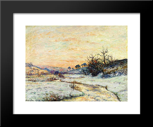 Morning In Winter 20x24 Black Modern Wood Framed Art Print Poster by Maufra, Maxime