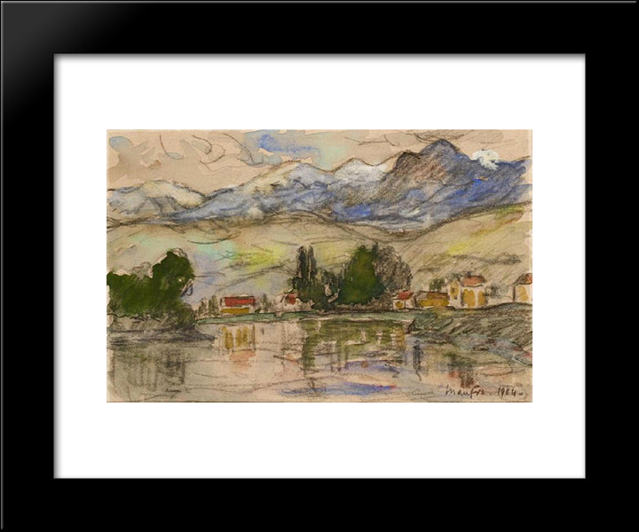 Mountain Landscape 20x24 Black Modern Wood Framed Art Print Poster by Maufra, Maxime