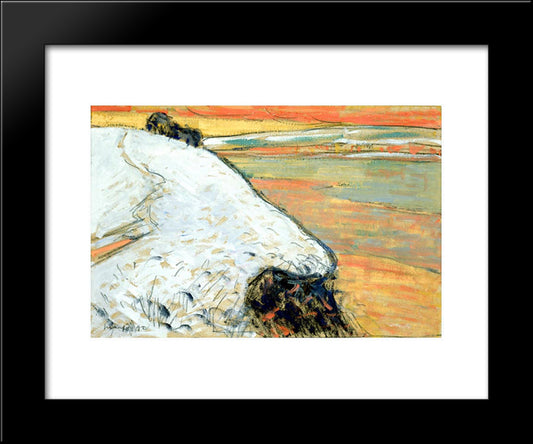 Pont-Aven, Red Sky 20x24 Black Modern Wood Framed Art Print Poster by Maufra, Maxime