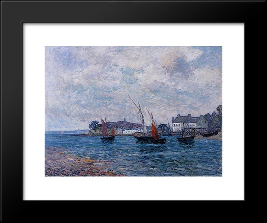 Reentering Port At Douarnenez (Finistere) 20x24 Black Modern Wood Framed Art Print Poster by Maufra, Maxime