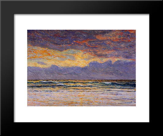 Sunset - Morgat 20x24 Black Modern Wood Framed Art Print Poster by Maufra, Maxime