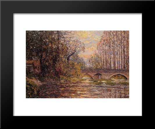 Sunset On The Loire 20x24 Black Modern Wood Framed Art Print Poster by Maufra, Maxime