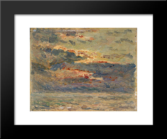 Sunset On The Sea 20x24 Black Modern Wood Framed Art Print Poster by Maufra, Maxime