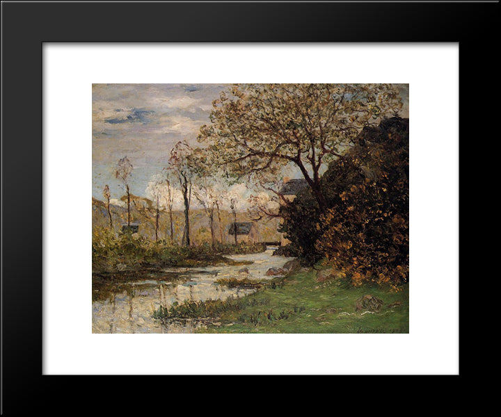 The Auray River 20x24 Black Modern Wood Framed Art Print Poster by Maufra, Maxime