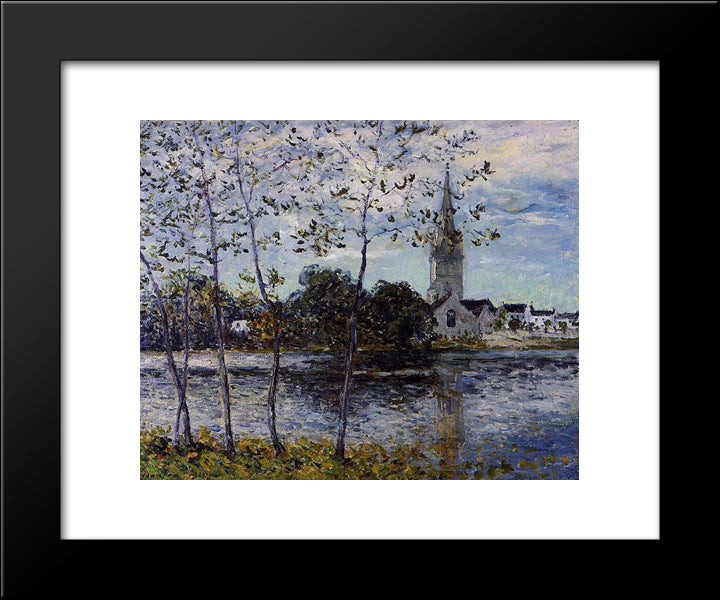 The Banks Of The Pond At Rosporden 20x24 Black Modern Wood Framed Art Print Poster by Maufra, Maxime