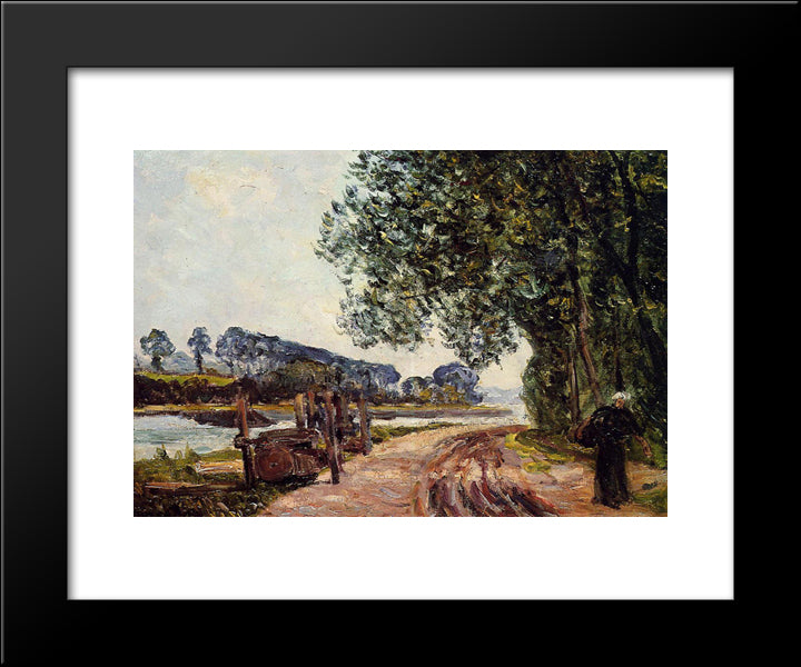 The Banks Of The River Auray 20x24 Black Modern Wood Framed Art Print Poster by Maufra, Maxime