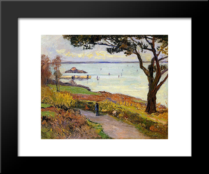 The Bay Of Douarnenez 20x24 Black Modern Wood Framed Art Print Poster by Maufra, Maxime