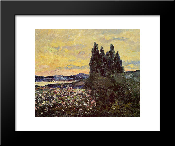 The Bay Of Saint-Tropez 20x24 Black Modern Wood Framed Art Print Poster by Maufra, Maxime