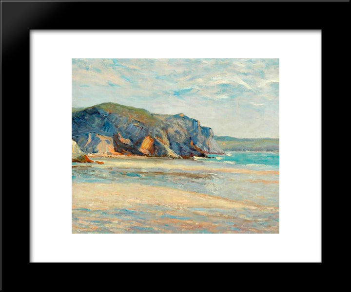 The Beach At Morgat, Finistere 20x24 Black Modern Wood Framed Art Print Poster by Maufra, Maxime