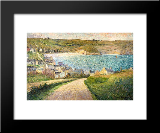 The Beach At Morgat 20x24 Black Modern Wood Framed Art Print Poster by Maufra, Maxime