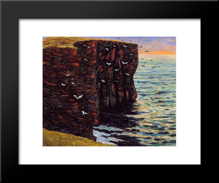 The Black Cliffs At Thurso 20x24 Black Modern Wood Framed Art Print Poster by Maufra, Maxime