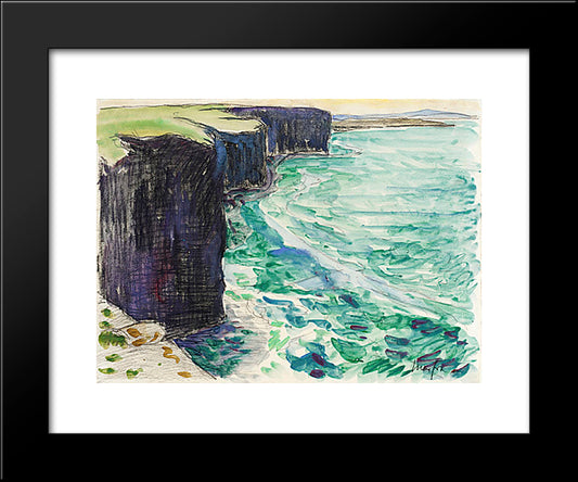 The Cliffs 20x24 Black Modern Wood Framed Art Print Poster by Maufra, Maxime