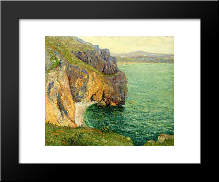 The Cliffs At Polhor 20x24 Black Modern Wood Framed Art Print Poster by Maufra, Maxime