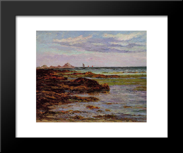 The Coastline In Brittany 20x24 Black Modern Wood Framed Art Print Poster by Maufra, Maxime