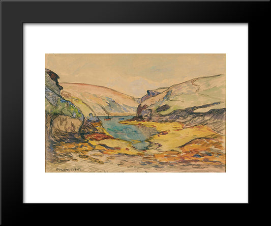 The Conch At Vieux-Chateau 20x24 Black Modern Wood Framed Art Print Poster by Maufra, Maxime