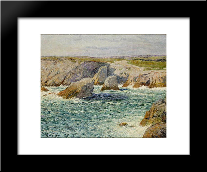 The Creek Shore Of Quibero 20x24 Black Modern Wood Framed Art Print Poster by Maufra, Maxime