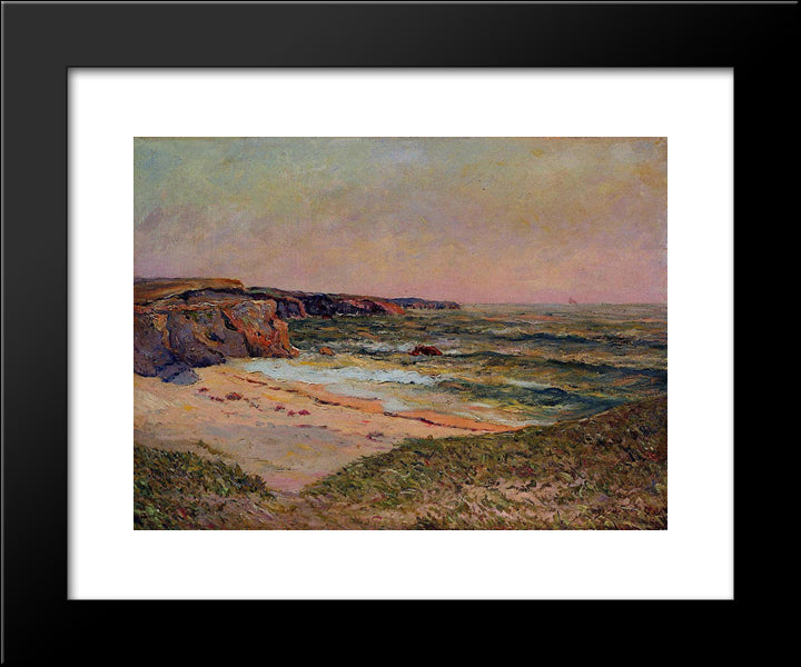 The Dunes Of Port Blanc Near Ile De Quiberon 20x24 Black Modern Wood Framed Art Print Poster by Maufra, Maxime