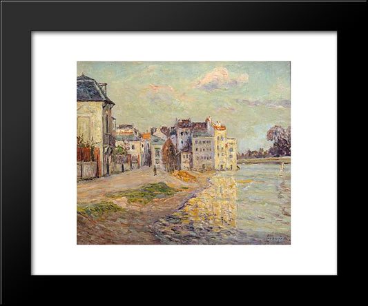 The Embankment Of Lagny Under Flood Water 20x24 Black Modern Wood Framed Art Print Poster by Maufra, Maxime