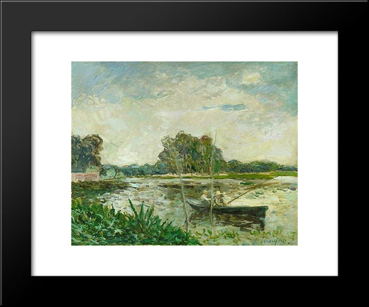 The Fishermen 20x24 Black Modern Wood Framed Art Print Poster by Maufra, Maxime