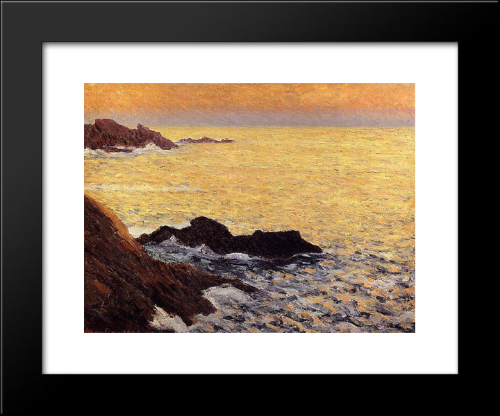 The Golden Sea - Quiberon 20x24 Black Modern Wood Framed Art Print Poster by Maufra, Maxime