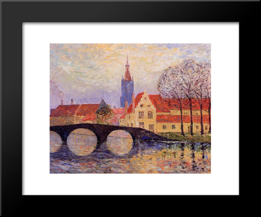 The Leguenay Bridge 20x24 Black Modern Wood Framed Art Print Poster by Maufra, Maxime