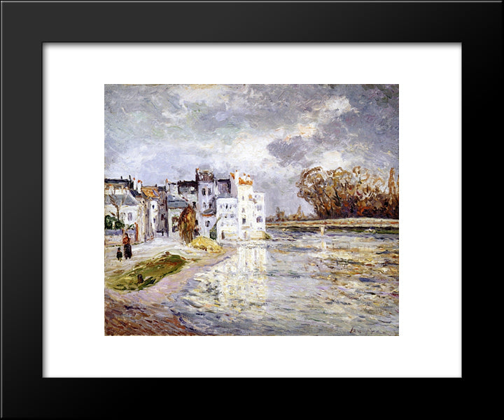 The Marne At Lagny 20x24 Black Modern Wood Framed Art Print Poster by Maufra, Maxime