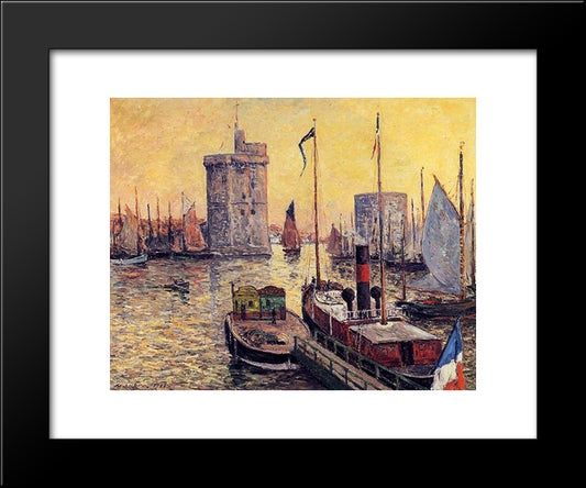 The Port Of La Rochelle At Twilight 20x24 Black Modern Wood Framed Art Print Poster by Maufra, Maxime