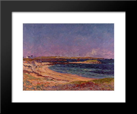 The Portivy Beach 20x24 Black Modern Wood Framed Art Print Poster by Maufra, Maxime