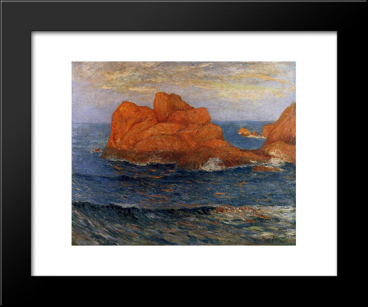 The Red Rocks At Belle Ile 20x24 Black Modern Wood Framed Art Print Poster by Maufra, Maxime